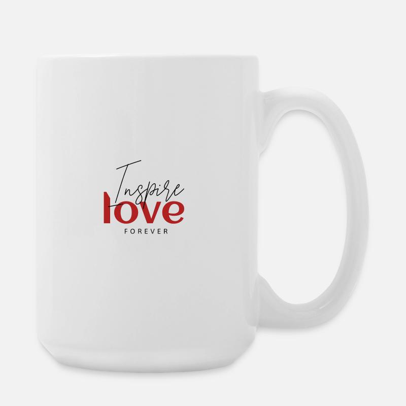 Inspire Love Forever – Minimal Red Typography Desi - Grande tasse 440 ml - blanc