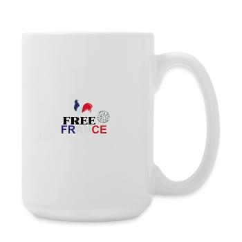 Tricolor Rooster Free France - Large Mug 440 ml - white - Right