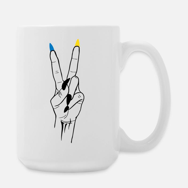 Sieg Ukraine Frieden - Große Tasse 440 ml - Weiß