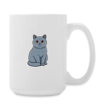 Britisch Kurzhaar Katze Haustier - Große Tasse 440 ml - Weiß - Rechts