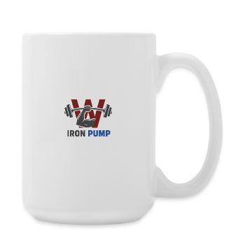 Iron Pump Krafttraining Emblem - Große Tasse 440 ml - Weiß - Rechts