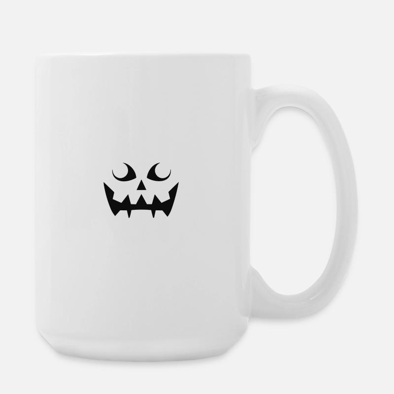 Grimmiges Kürbisgesicht Muster - Große Tasse 440 ml - Weiß