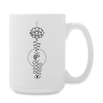 Totem du cœur – Symbole du cœur du signe du ressenti - Grande tasse 440 ml - blanc - Droite