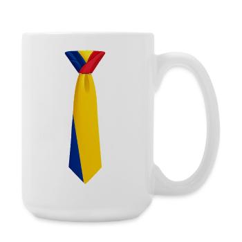 Romania Tie – Flag Design - Large Mug 440 ml - white - Right