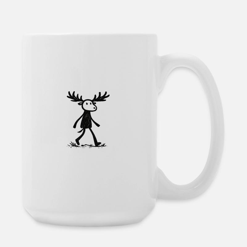 Mosses silhouette in the forest - Large Mug 440 ml - white
