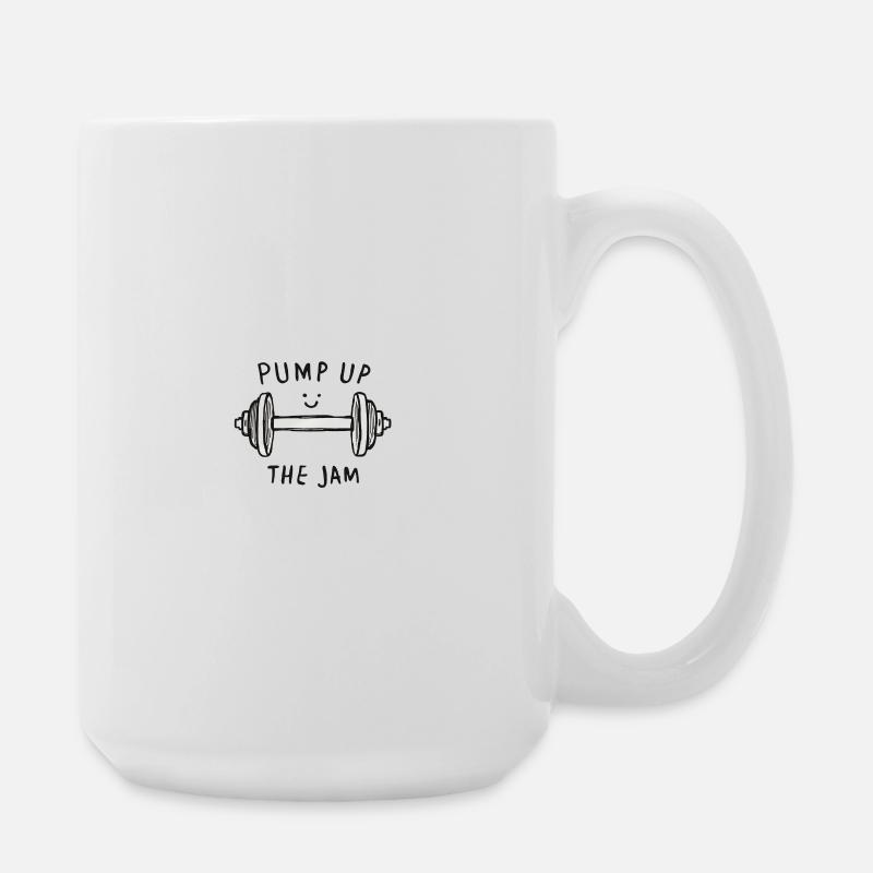 Laughing Dumbbell Strength Training Print - Large Mug 440 ml - white