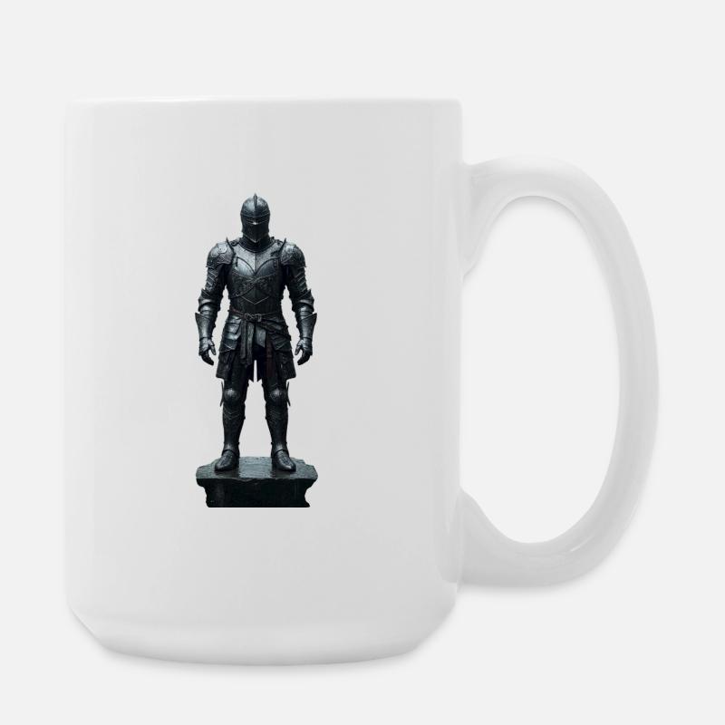 Dark Knight Armor Krieger-Silhouette - Große Tasse 440 ml - Weiß