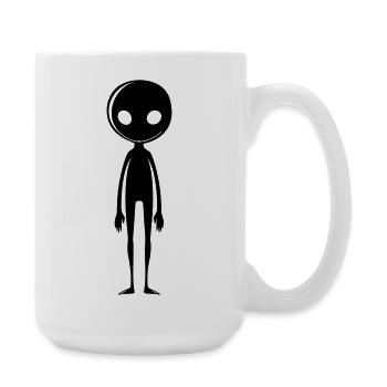 Alien Außerirdischer - Große Tasse 440 ml - Weiß - Rechts