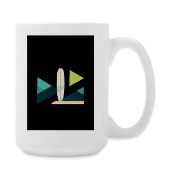 Abstrakte Surf- und Wellenkunst - Große Tasse 440 ml - Weiß - Rechts