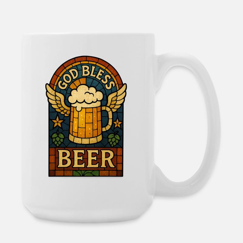 Gott segne Bier - Große Tasse 440 ml - Weiß