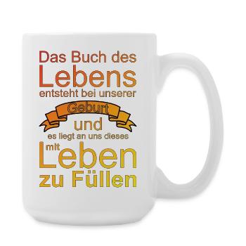 Buch des Lebens - Große Tasse 440 ml - Weiß - Rechts