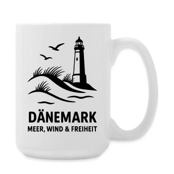 Dänemark Meer Wind Freiheit - Große Tasse 440 ml - Weiß - Rechts