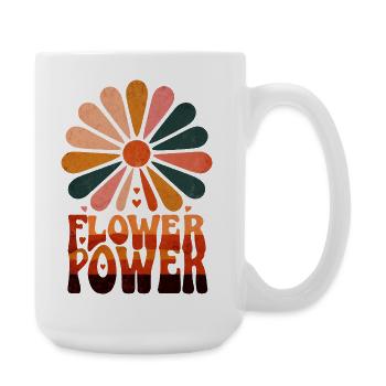 Flower Power Retro Sunrise - Large Mug 440 ml - white - Right