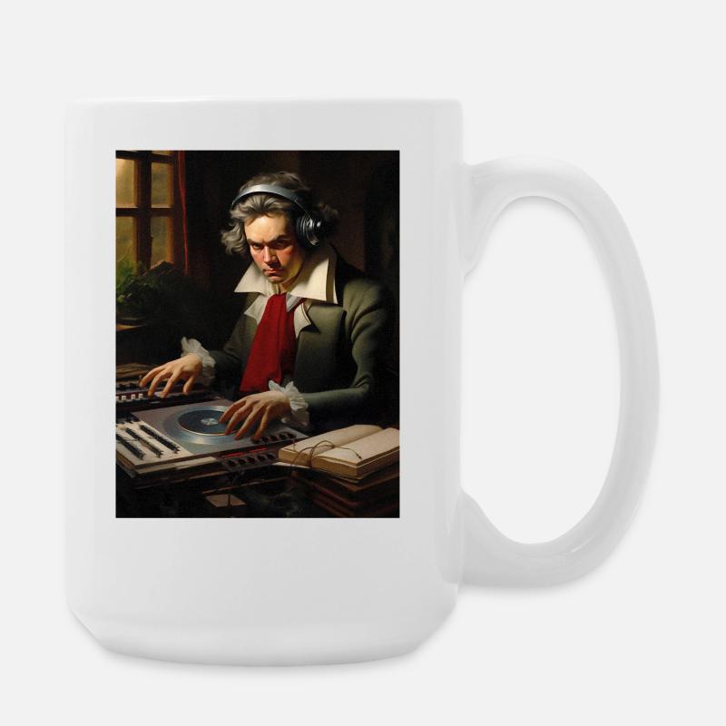 classical vibes Mozart DJ - Large Mug 440 ml - white