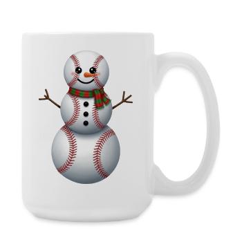 Cartoon Baseball Schneemann - Große Tasse 440 ml - Weiß - Rechts