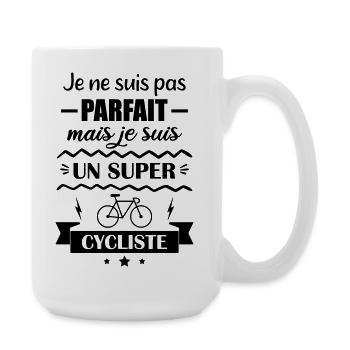 Ich bin nicht perfekt, aber ein großartiger Radfahrer - Große Tasse 440 ml - Weiß - Rechts