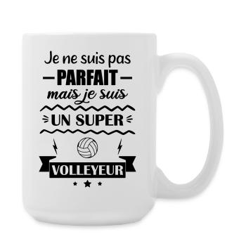 Super Volleyball Spieler Sport Beachvolleyball - Große Tasse 440 ml - Weiß - Rechts