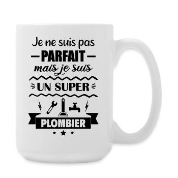 Nicht perfekt, aber toller Klempner - Große Tasse 440 ml - Weiß - Rechts