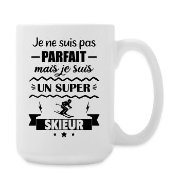 Not perfect but great skier - Large Mug 440 ml - white - Right