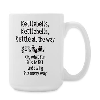 Kettlebells, jinglebells - best gift - Large Mug 440 ml - white - Right
