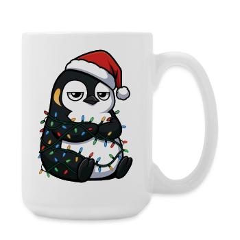 Mürrischer Pinguin Weihnachten Clumsy Santa Verhed - Große Tasse 440 ml - Weiß - Rechts