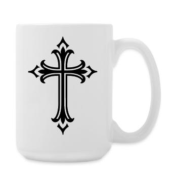 Kreuz Symbol Jesus - Große Tasse 440 ml - Weiß - Rechts