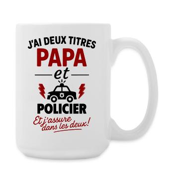 Vater-und-Polizist-Weihnachts-Vatertagsgeschenk-Idee - Große Tasse 440 ml - Weiß - Rechts