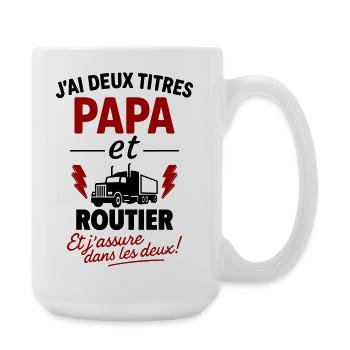 Geschenkidee für Vater und Lkw-Fahrer - Große Tasse 440 ml - Weiß - Rechts