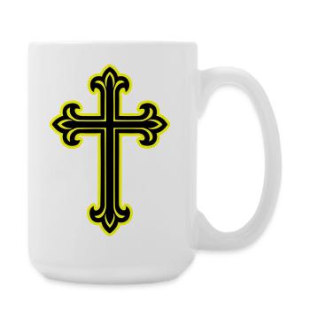 Symbole de croix chrétien - Grande tasse 440 ml - blanc - Droite