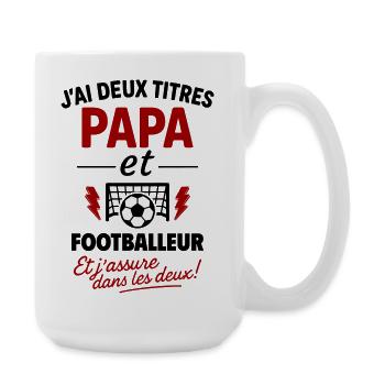 Dad Footballer Gift Father's Day Christmas Soccer - Large Mug 440 ml - white - Right