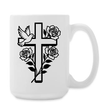 Cross Dove Christian - Large Mug 440 ml - white - Right