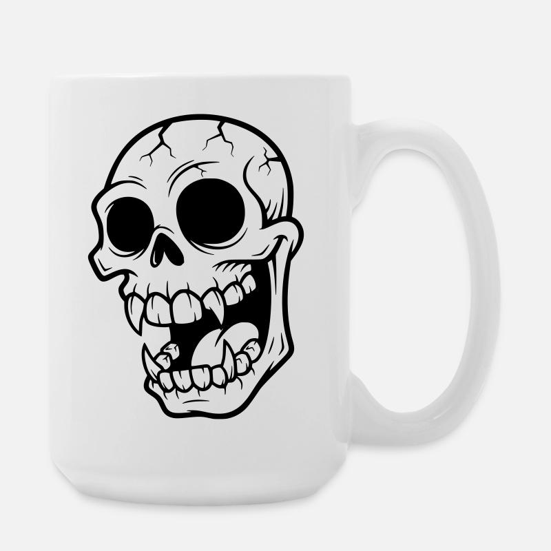 Mad Vampire Skull - Large Mug 440 ml - white