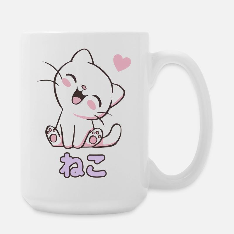 Cœurs de chat câlins Neko - Grande tasse 440 ml - blanc