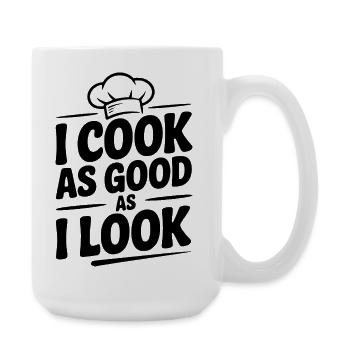 Je cuisine aussi bien que je suis en apparence - Grande tasse 440 ml - blanc - Droite