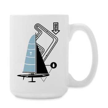 Parcours de régate moderne de voilier Yacht Yacht - Grande tasse 440 ml - blanc - Droite