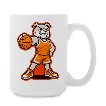 Pose de pouvoir de la mascotte des Bulldogs de basketball - Grande tasse 440 ml - blanc - Droite