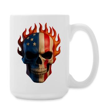Flaming Flag Skull - Large Mug 440 ml - white - Right