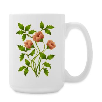 Blumen - Große Tasse 440 ml - Weiß - Rechts