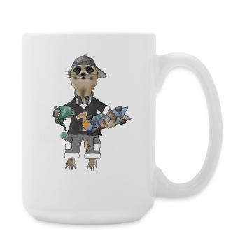 Savannen_Skater_Erdmaennchen - Large Mug 440 ml - white - Right