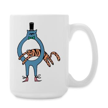 Tiger_Jump - Grande tasse 440 ml - blanc - Droite