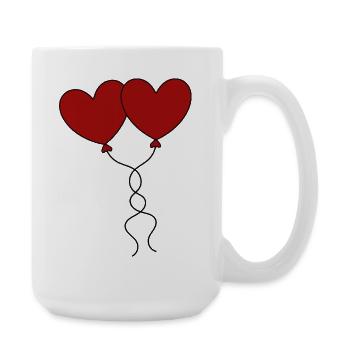 rotes herz rot Geschenk Valentinstag - Große Tasse 440 ml - Weiß - Rechts