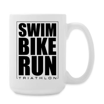Triathlon Natation Course Cyclisme - Grande tasse 440 ml - blanc - Droite