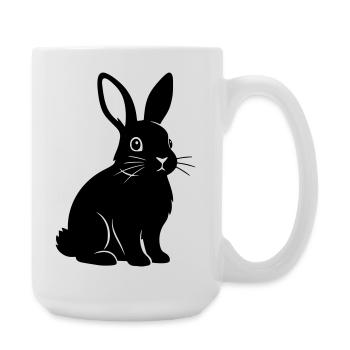 Silhouette de lapin, Vecteur noir - Grande tasse 440 ml - blanc - Droite
