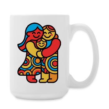 Peluche Pop Art Familiale Colorée - Grande tasse 440 ml - blanc - Droite