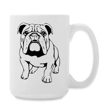 Bulldogge schwarz  - Große Tasse 440 ml - Weiß - Rechts