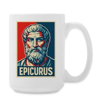 Epicurus Pop Art Portrait - Large Mug 440 ml - white - Right