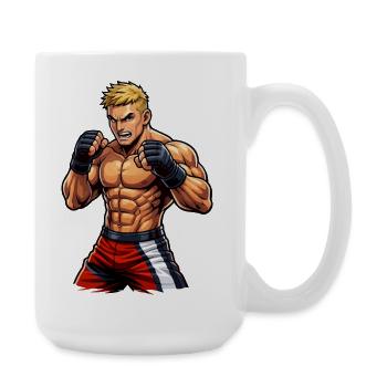 Mma-Kämpfer mit Muskeln - Große Tasse 440 ml - Weiß - Rechts