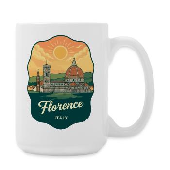 Florence Duomo Retro Sunset Travel Badge - Large Mug 440 ml - white - Right