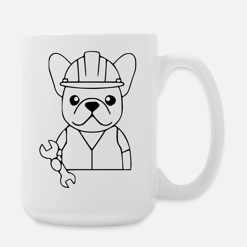 Frenchie Mechaniker Werkzeug - Große Tasse 440 ml - Weiß
