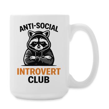 Introvert Raccoon Club Hoodie - Large Mug 440 ml - white - Right